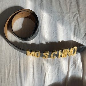 MOSCHINO gold leather belt